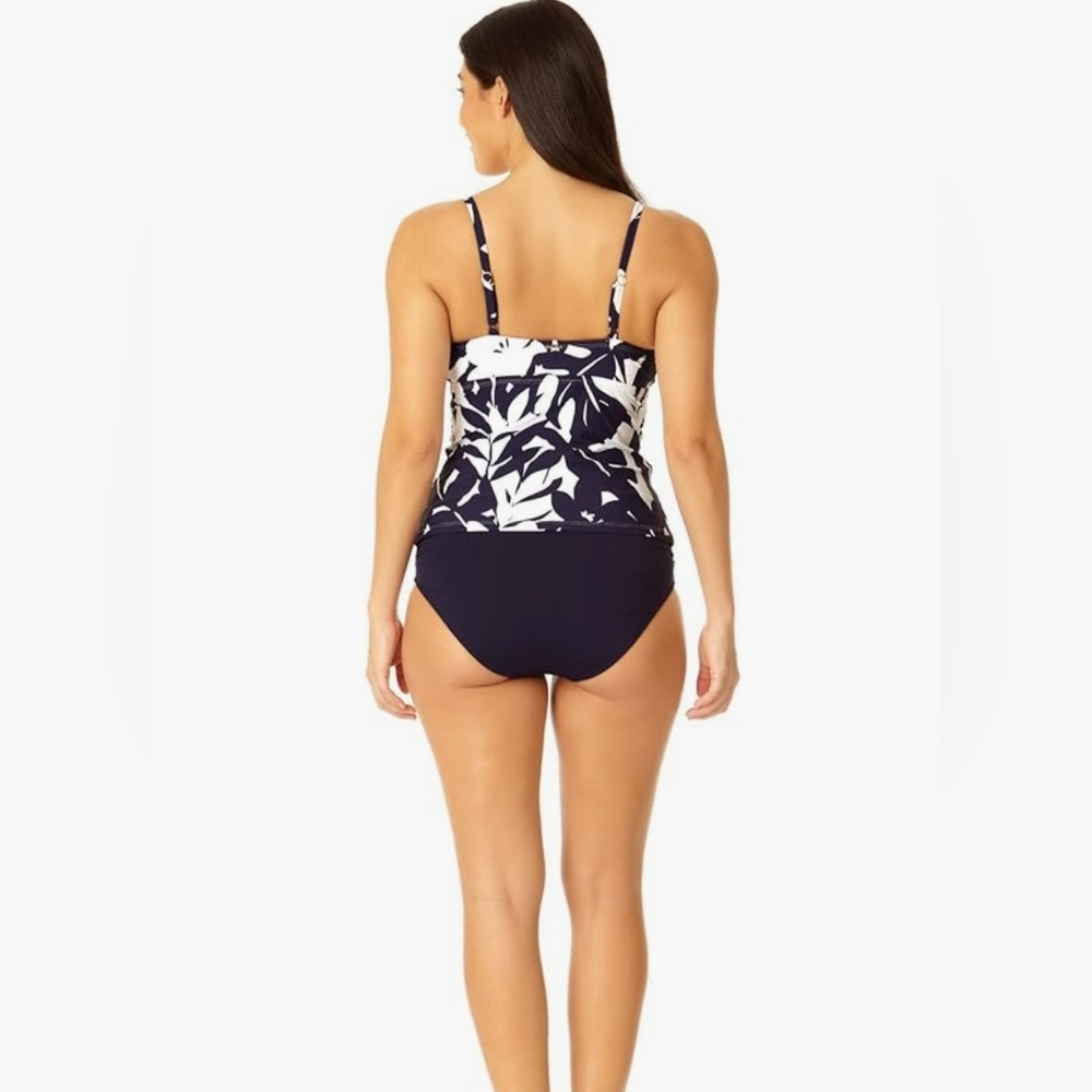 Anne Cole Tankinin Underwire Blue Elegant Wear Vacation Summer Resorwear - Picture 7 of 16